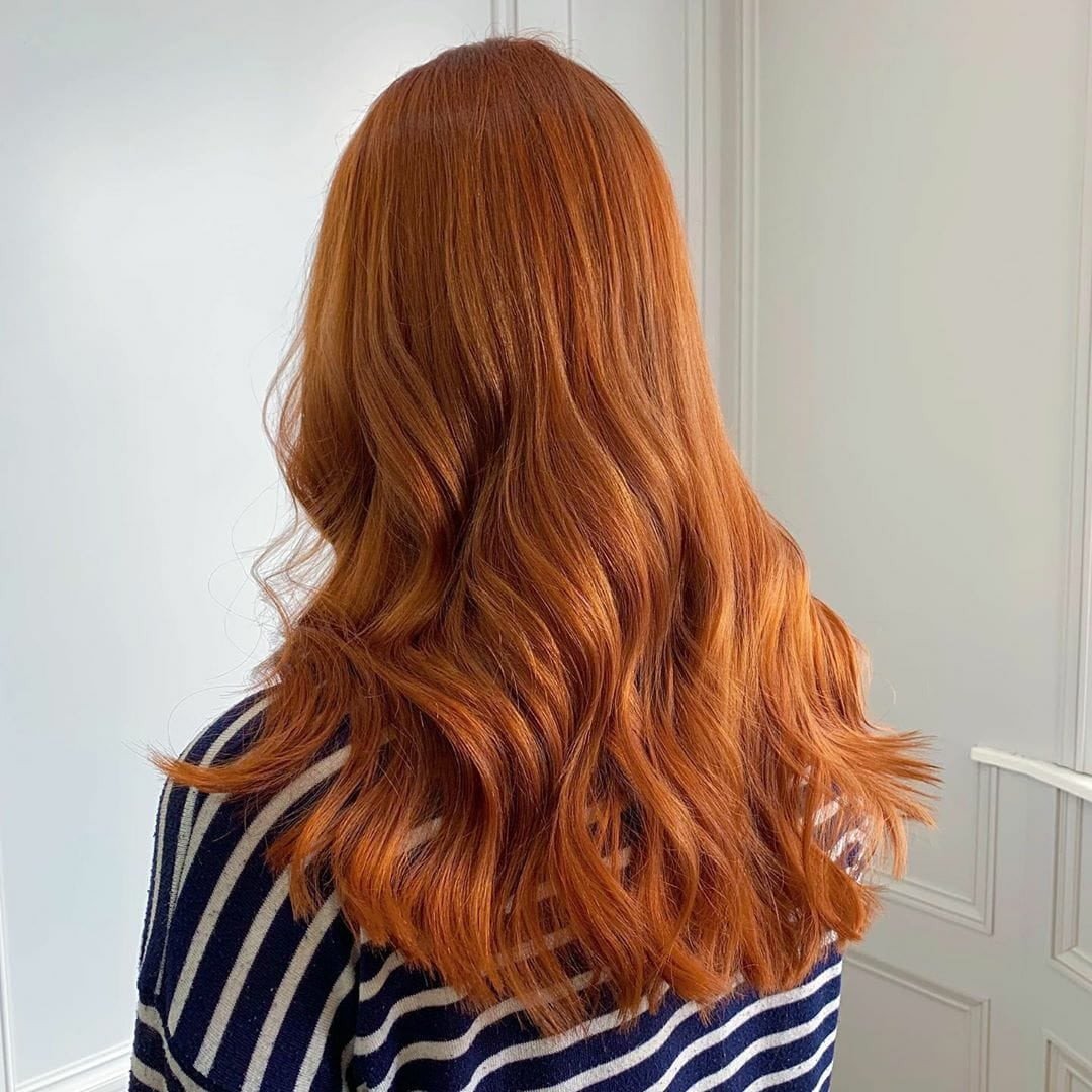 Back View Ombre Fire Red to Orange — Fire Red Hair