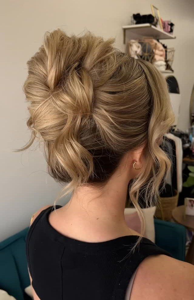 High Messy Bun Blonde High Messy Bun Blonde — Bridesmaid Hairstyles