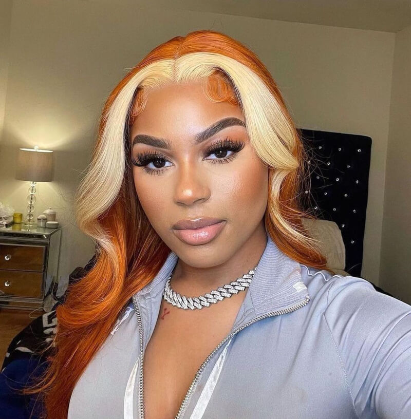Orange and Blonde Two-Tone Wig Orange and Blonde Two-Tone Wig — Lace Front Wig Styles