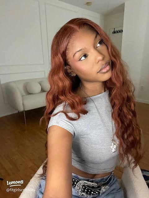 Ginger Balayage On Wavy Hair — Ginger Hair on Black Women