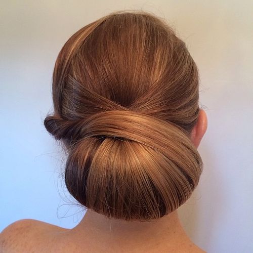Perfectly Smooth Medium Brown Low Chignon Perfectly Smooth Medium Brown Low Chignon