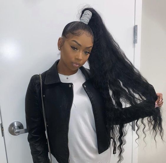 Textured Waves High Ponytail — Natural Hair Ponytail