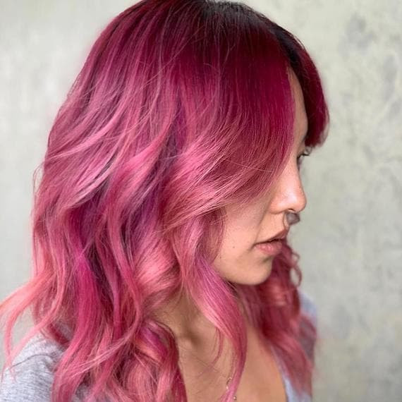 Collarbone Fuchsia With Waves Collarbone Fuchsia With Waves — Fuchsia Hair