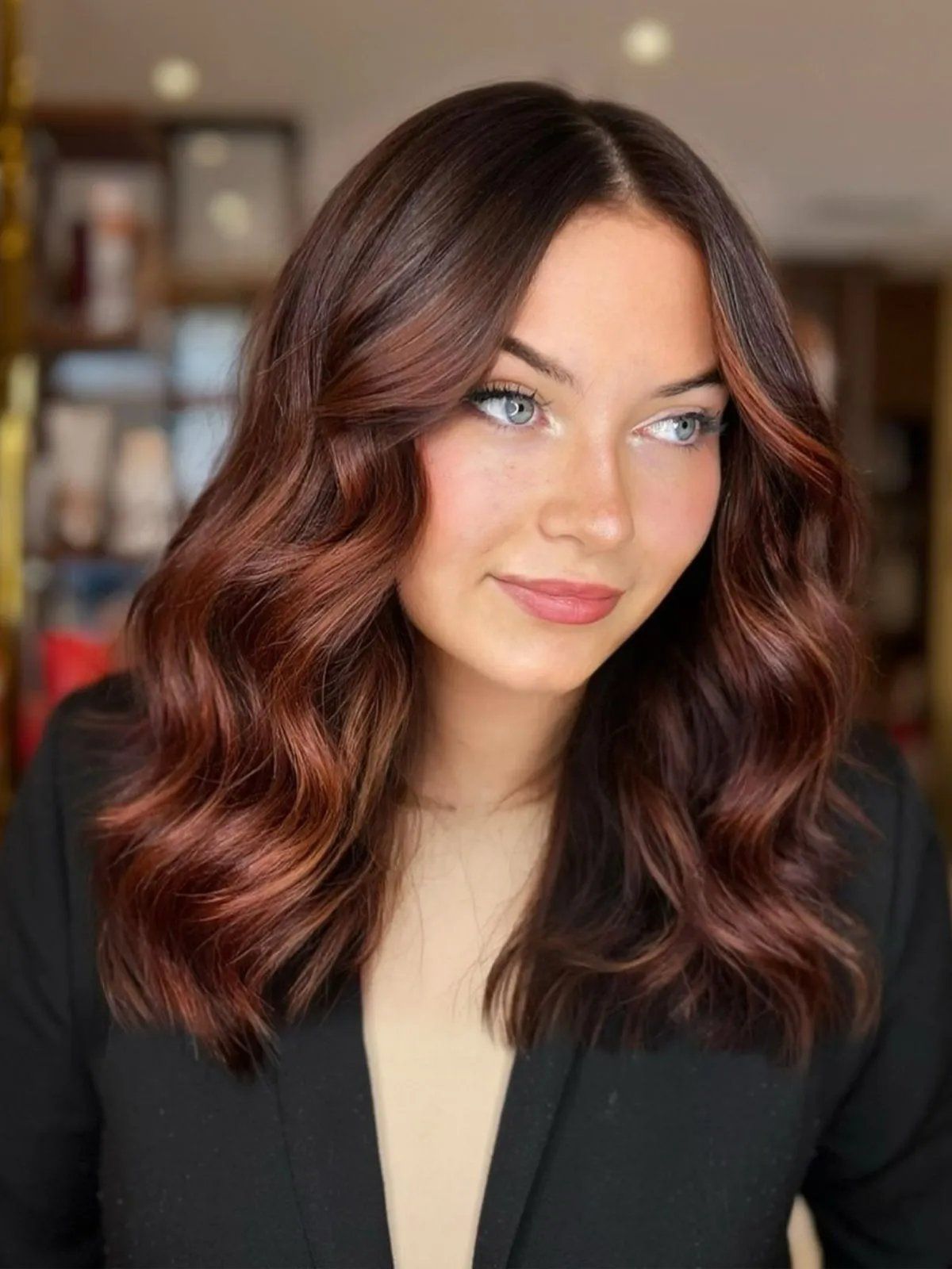 Layers Shoulder Length Red Brown With Copper Layers Shoulder Length Red Brown With Copper — Red Brown Hair