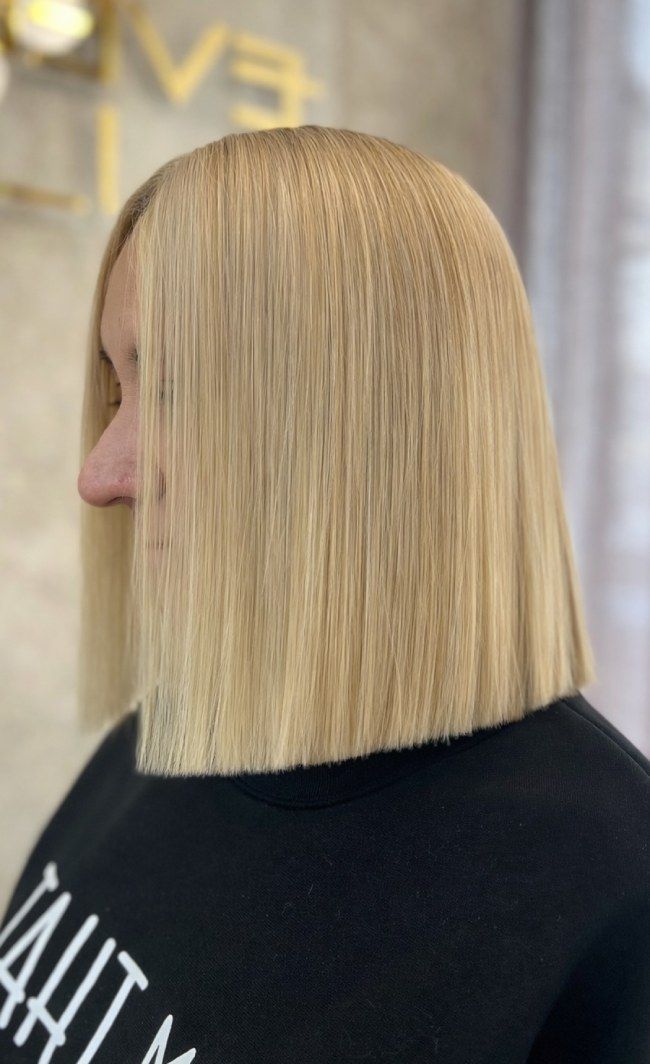 Creamy Vanilla Blonde Visual Idea — Collarbone Length Hair