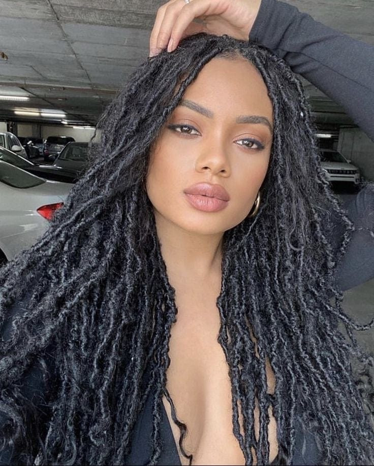 Dark Brown Textured Locs — Distressed Locs
