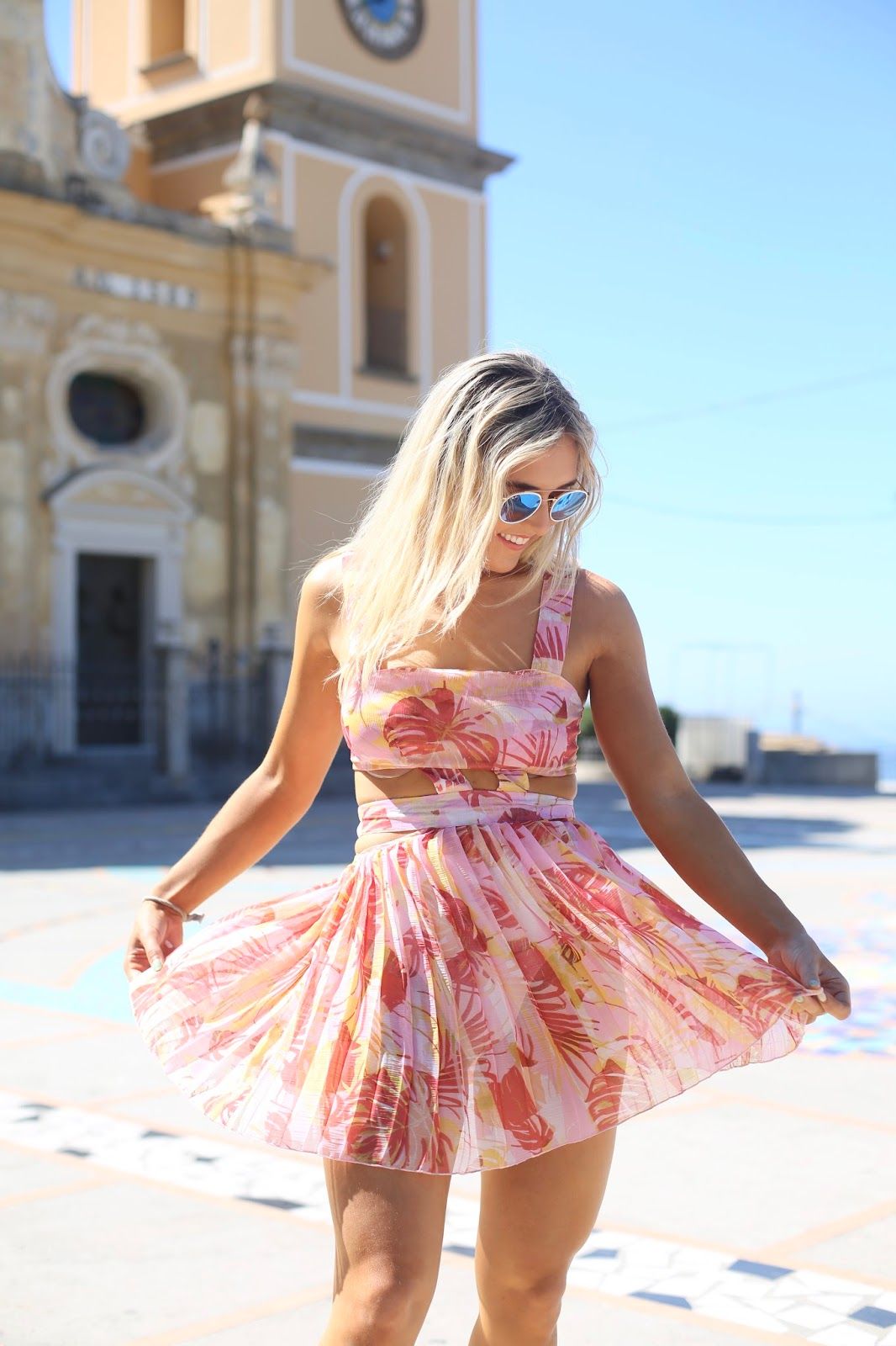 Tropical Print Two-Piece Set for Summer Fun — Amalfi Coast Outfits
