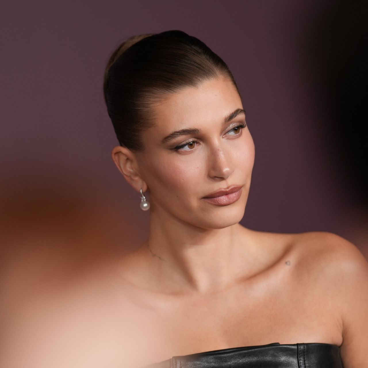 Smooth Dark Brown Collarbone Bun — Slick Back Bun