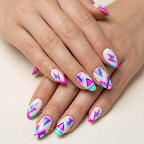 Lightning Bolt Motif On All Nails Visual Idea Lightning Bolt Motif On All Nails Visual Idea — Rave Nails