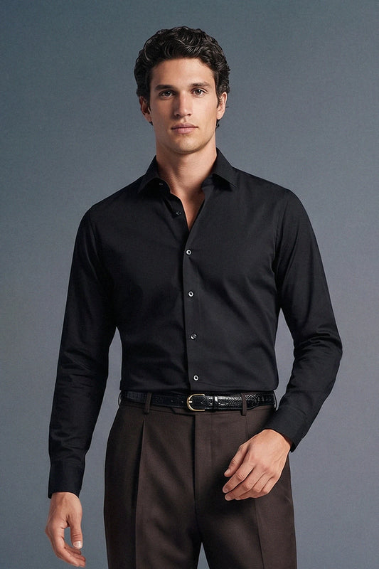 Fitted Collared Shirt and Tailored Trousers for Smart Casual Fitted Collared Shirt and Tailored Trousers for Smart Casual — Old Money Outfits for Men