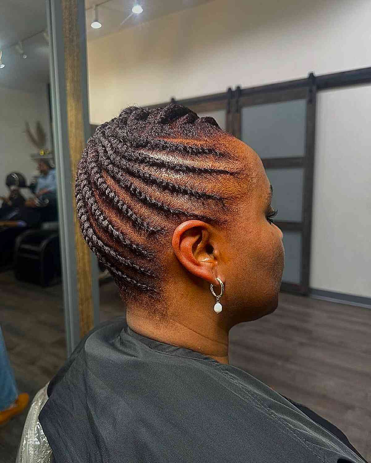 Cornrows to Low Bun with Red Undertones Cornrows to Low Bun with Red Undertones — Braided Updos for Black Hair