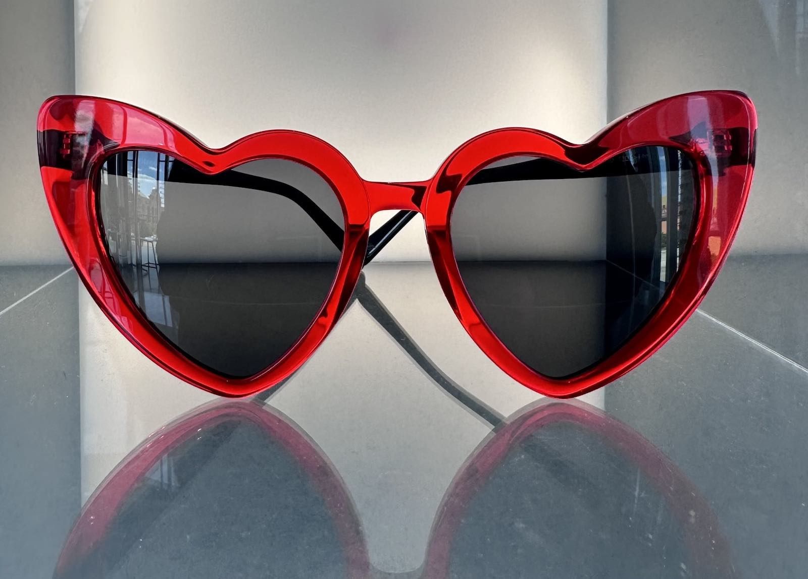 Oversized Red Plastic Heart Sunglasses — Sunglasses for Heart Shaped Face
