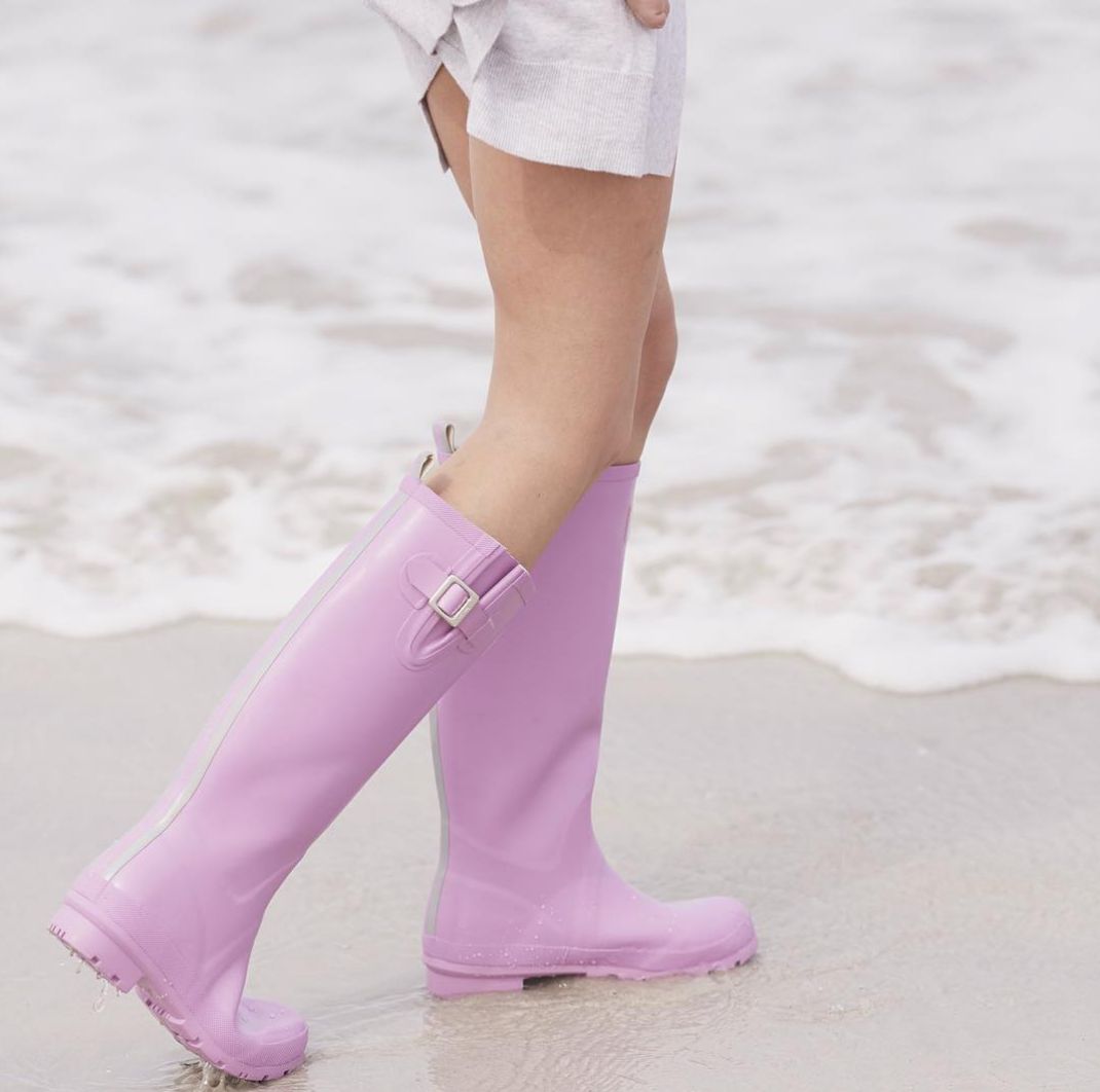 Playful Lilac Rain Boots for Glamping Adventures — Glamping Outfits