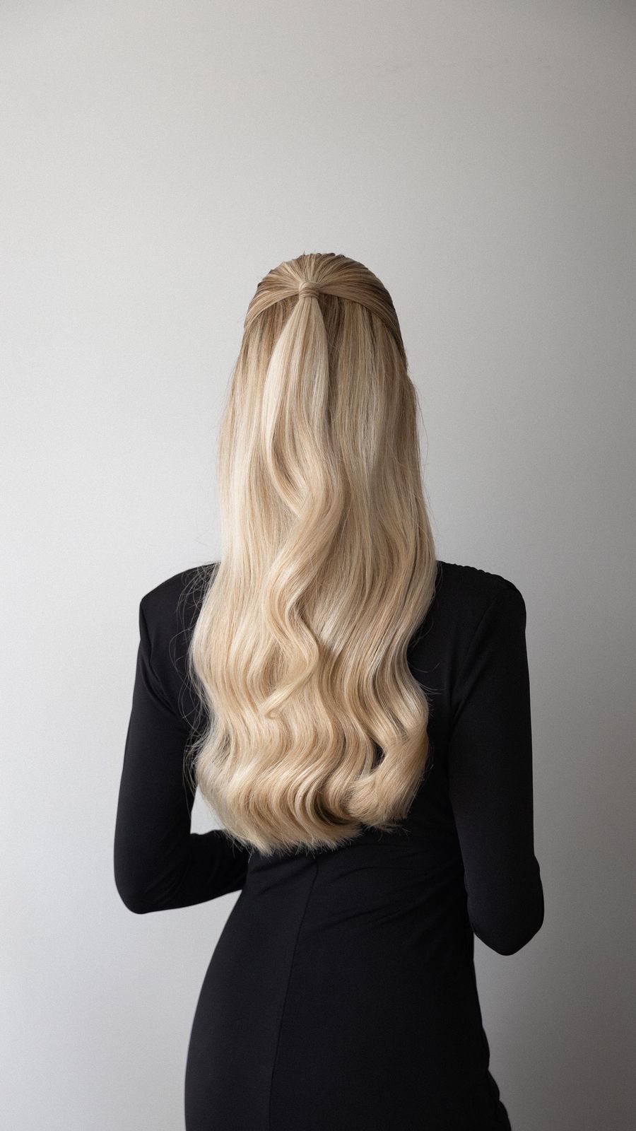 Sleek Half-Up Ponytail Platinum Blonde Sleek Half-Up Ponytail Platinum Blonde — Half Up Half Down Long Hair
