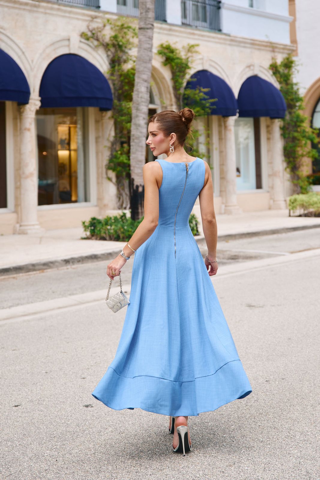 Striking Blue Fit and Flare with Full A-Line Skirt Striking Blue Fit and Flare with Full A-Line Skirt — Fit and Flare Dresses