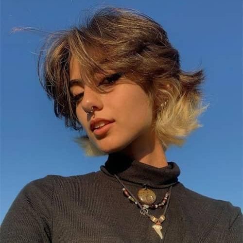 Dark Blonde Wolf Cut Contrasting Ends — Short Wolf Cut