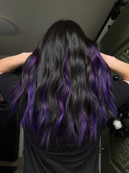 Visual Idea Visual Idea — Purple Highlights on Black Hair