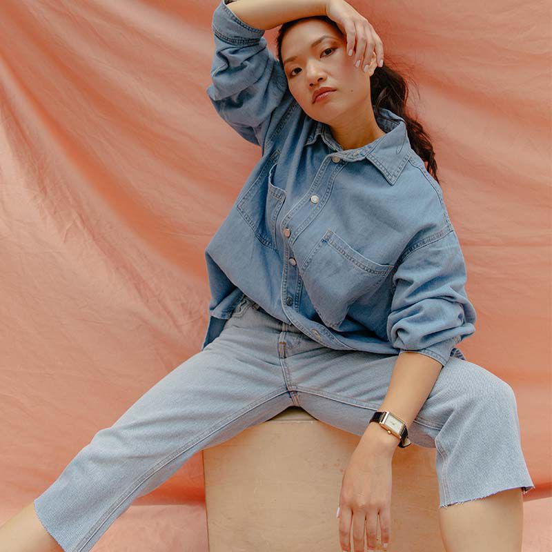 Tucked-In Denim Shirt with Straight Jeans Tucked-In Denim Shirt with Straight Jeans — Denim Shirt Outfits