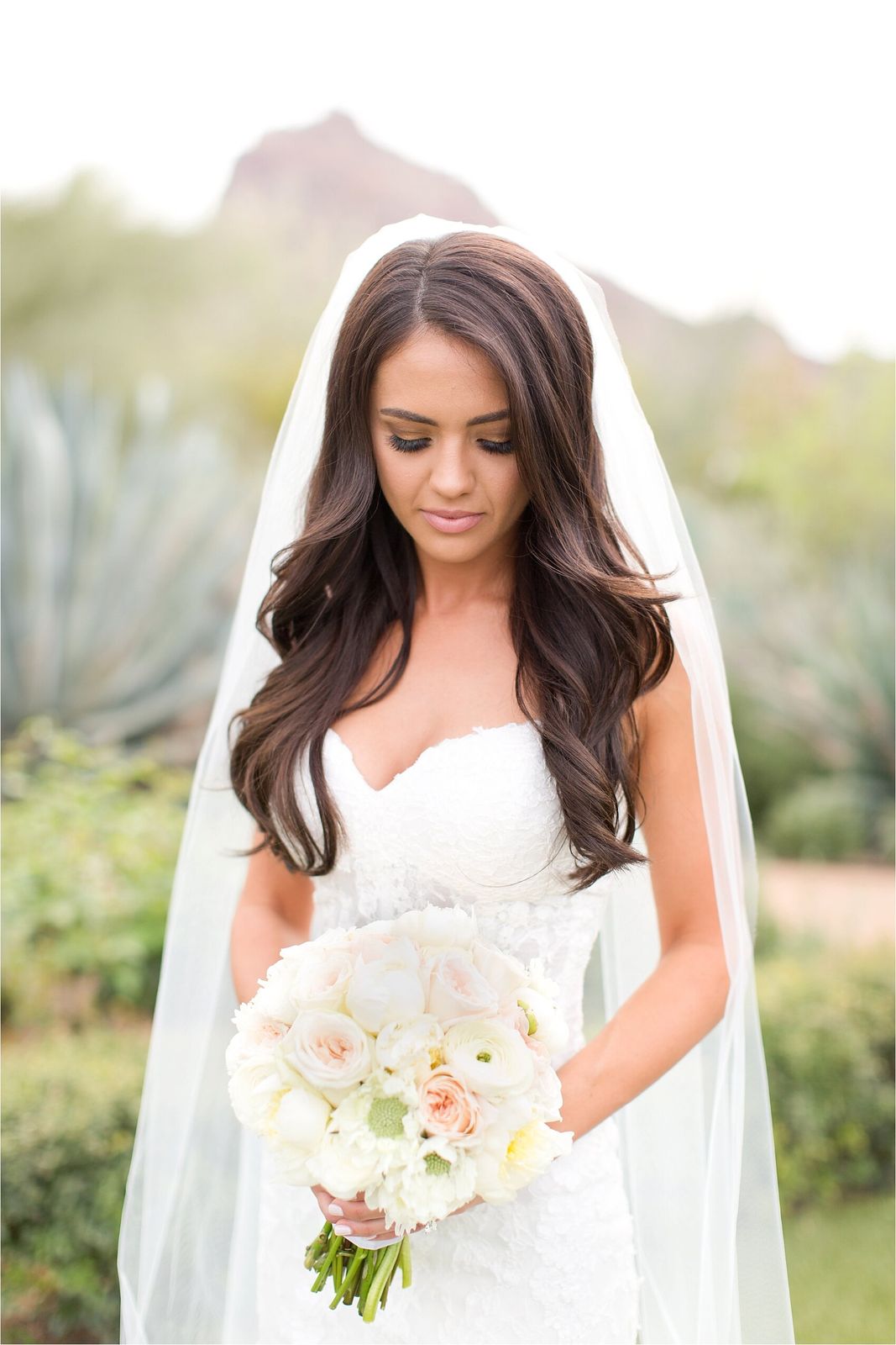 Romantic Waves With A Soft Veil — Wedding Hair Down