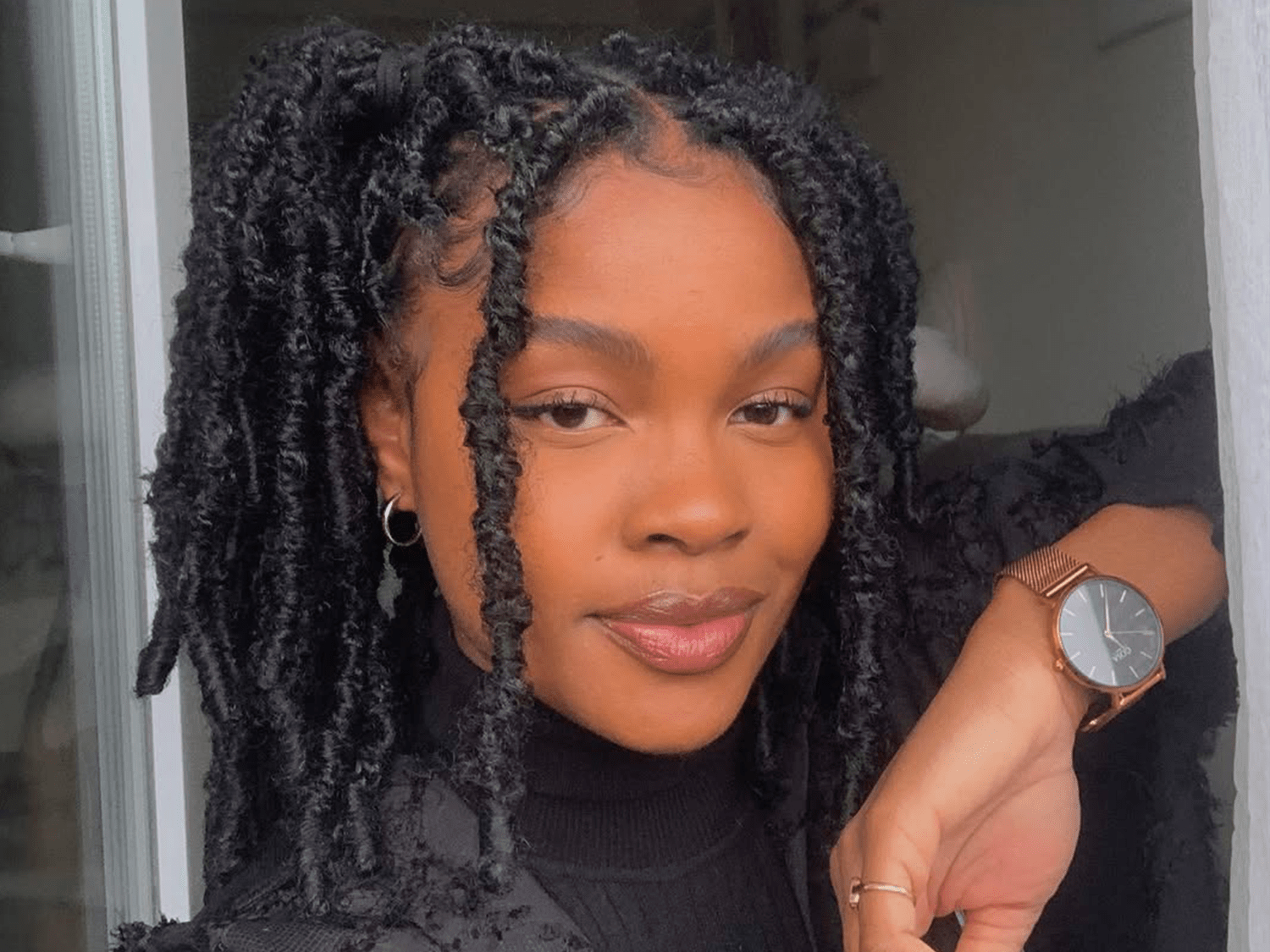Textured High Ponytail With Loose Strands — Loc Updos