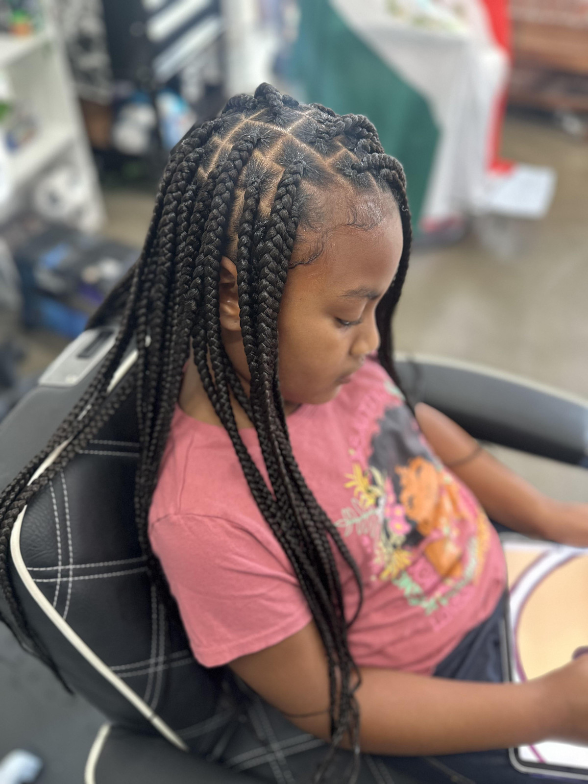 Mid-Back Straight Braids With Mixed Beads Mid-Back Straight Braids With Mixed Beads — Kids Knotless Braids