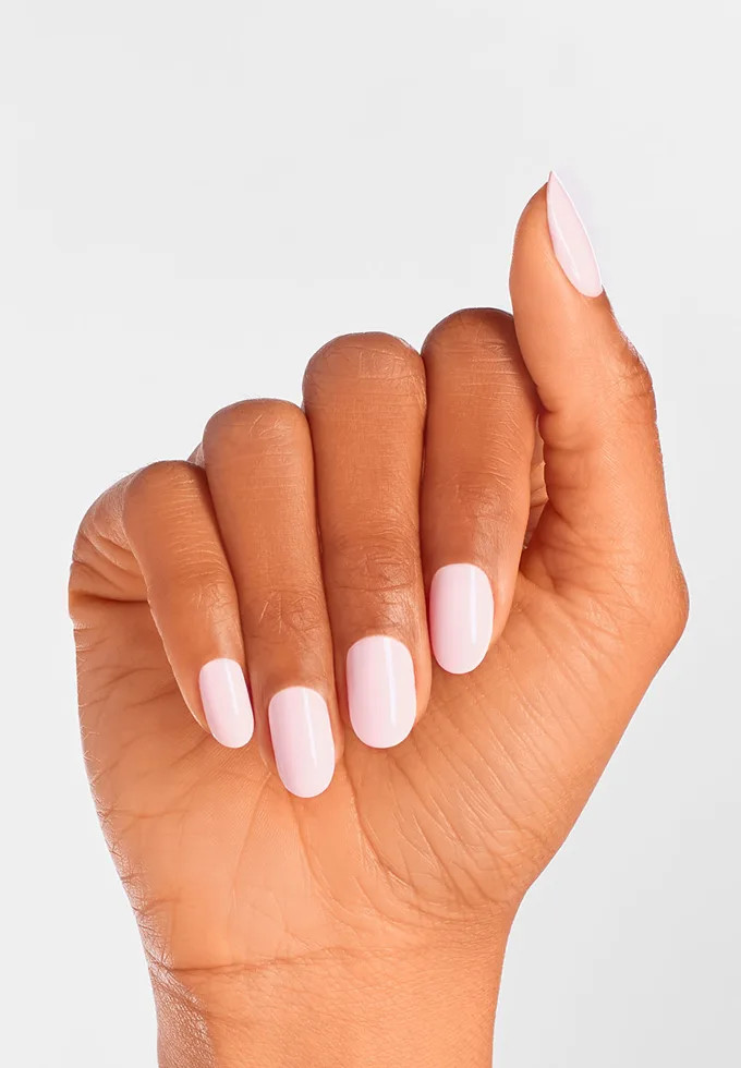 Uniform Pale Pink Glossy Short Oval — Interview Nails