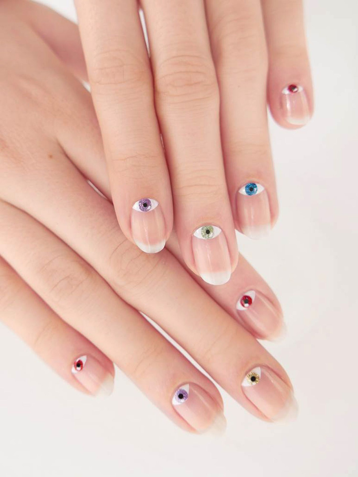 Colorful Decal Evil Eye Nails Colorful Decal Evil Eye Nails