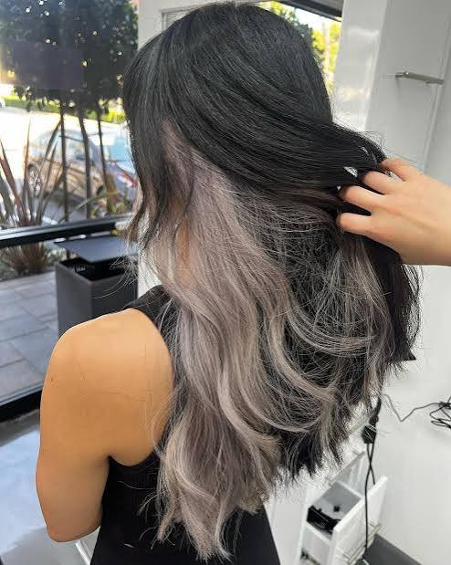 Dark With Multi-Colored Peekaboo Dark With Multi-Colored Peekaboo — Peekaboo Hair