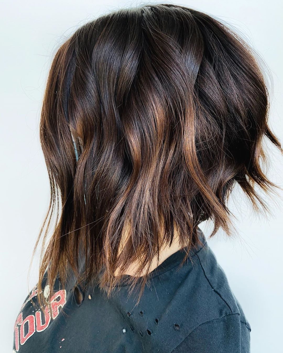 Deep Chocolate Bob With Warm Brown Deep Chocolate Bob With Warm Brown — Dark Brown Highlights