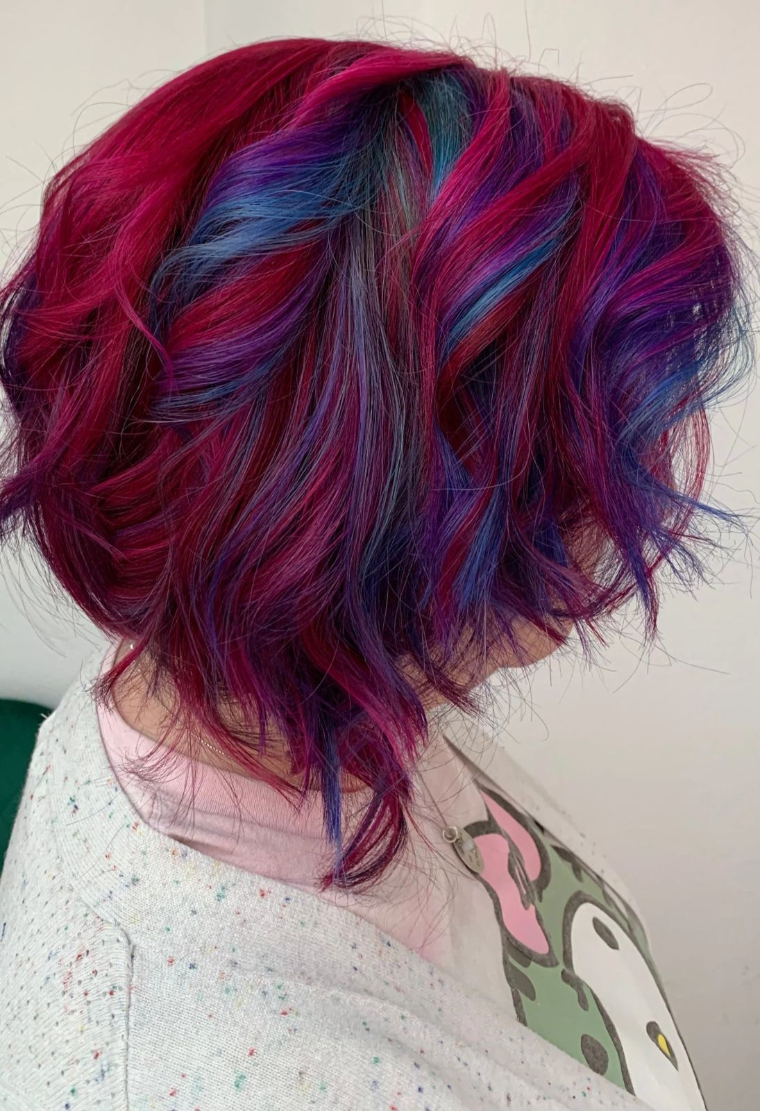No Bangs Chin Bob Pink Purple Blue Blend No Bangs Chin Bob Pink Purple Blue Blend — Galaxy Hair