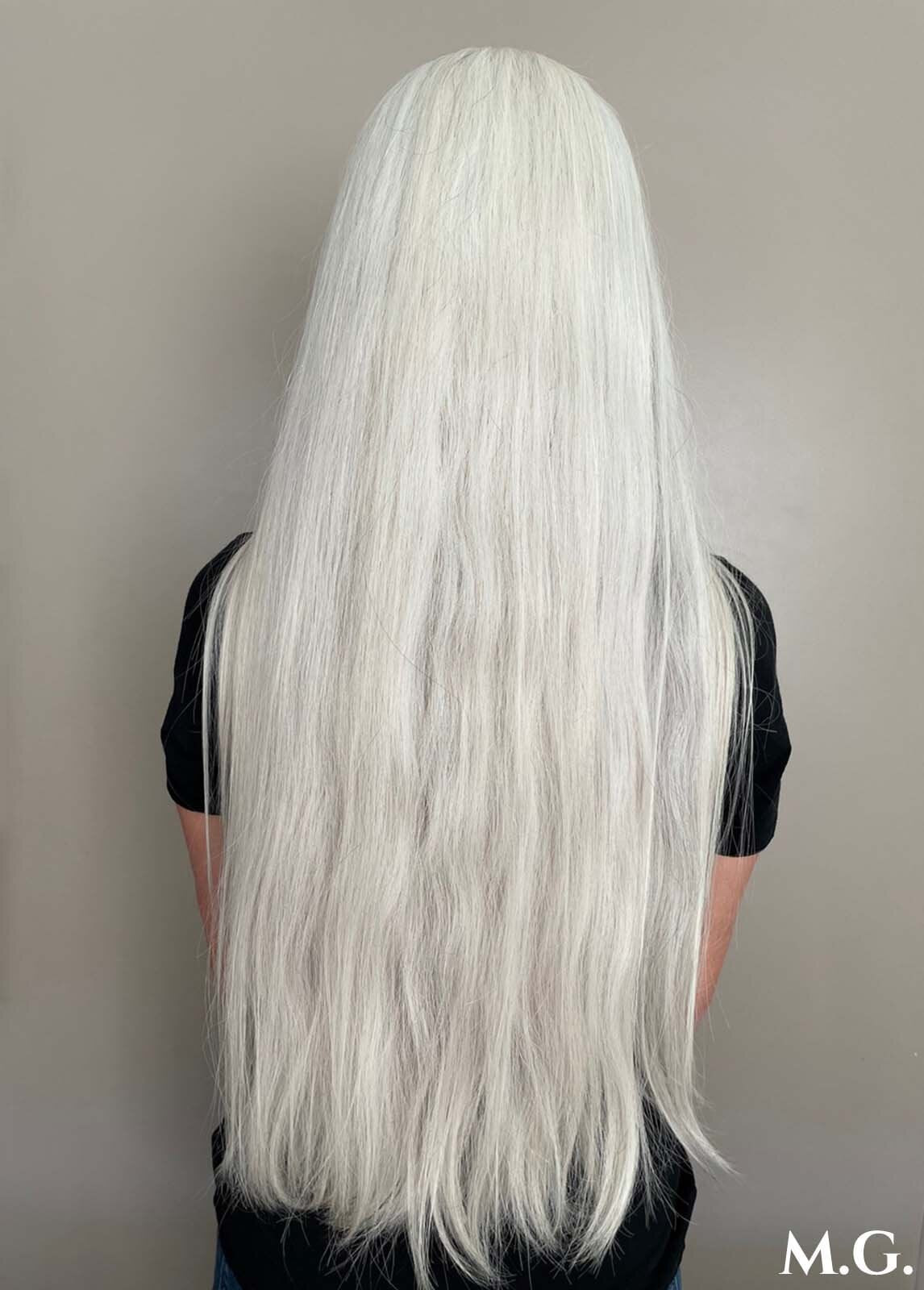 Extra Long Straight Platinum Silver — Silver Hair