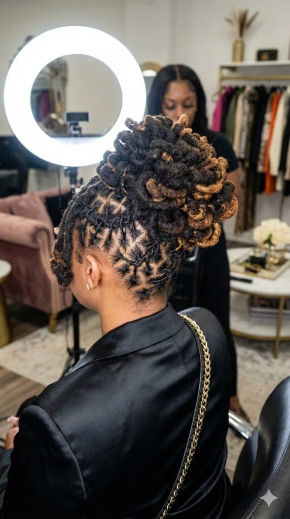 Mid-Back Loc Braids with Side Part Mid-Back Loc Braids with Side Part