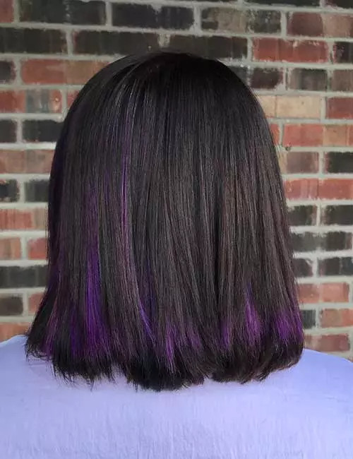 Purple Highlights With Subtle Blue — Purple Black Hair