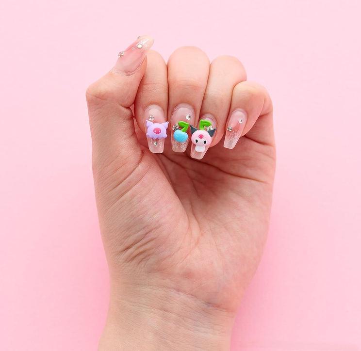 Sparkling 3D Pastel Sanrio Charms — Sanrio Nails