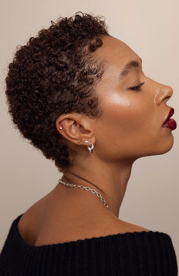 Tapered Cut With Air-Dried Curls — Natural Hairstyles