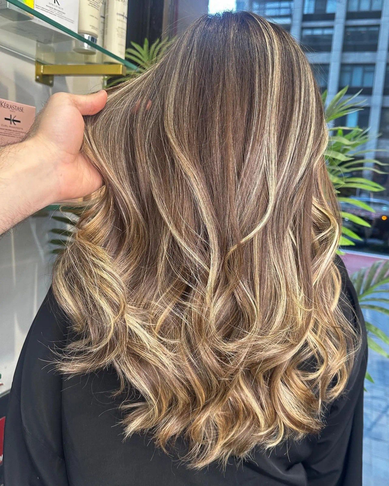 Mid-Back Blonde Balayage On Medium Brown Mid-Back Blonde Balayage On Medium Brown