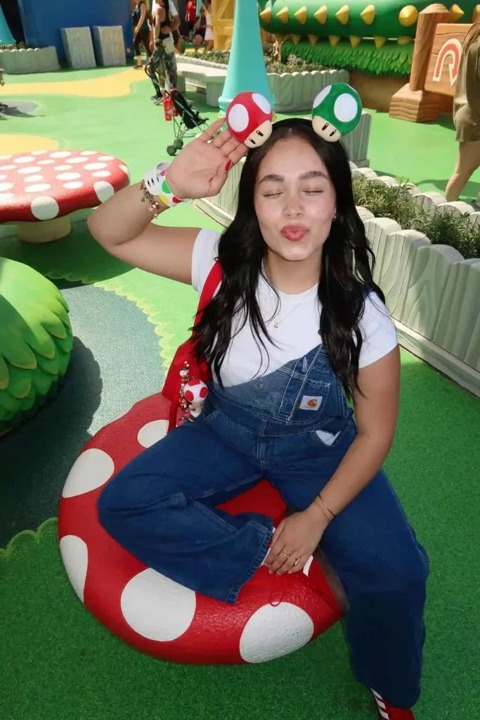 Whimsical Overalls with Mushroom Hair Accessories Whimsical Overalls with Mushroom Hair Accessories — Universal Studios Outfits