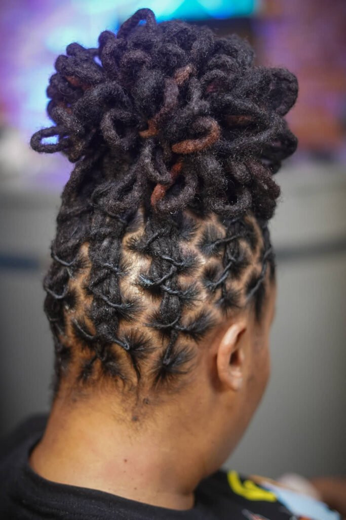 Geometric Braided Base Updo — Sisterlocks Updo