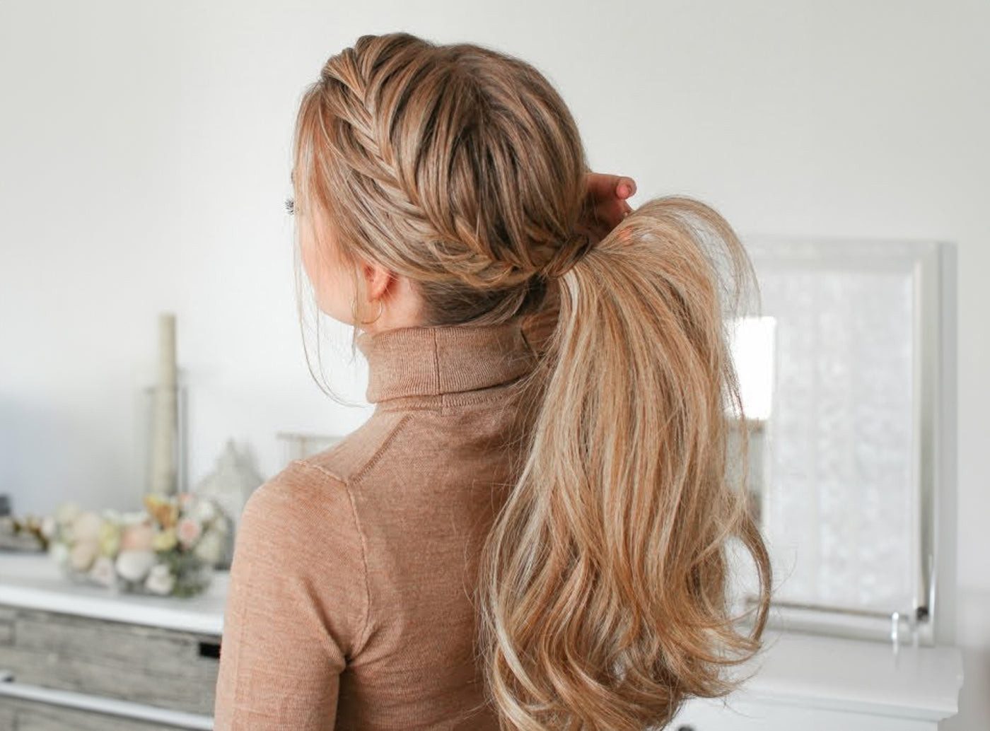 Braided Ponytail With Honey Blonde Waves Braided Ponytail With Honey Blonde Waves — Honey Blonde Braids