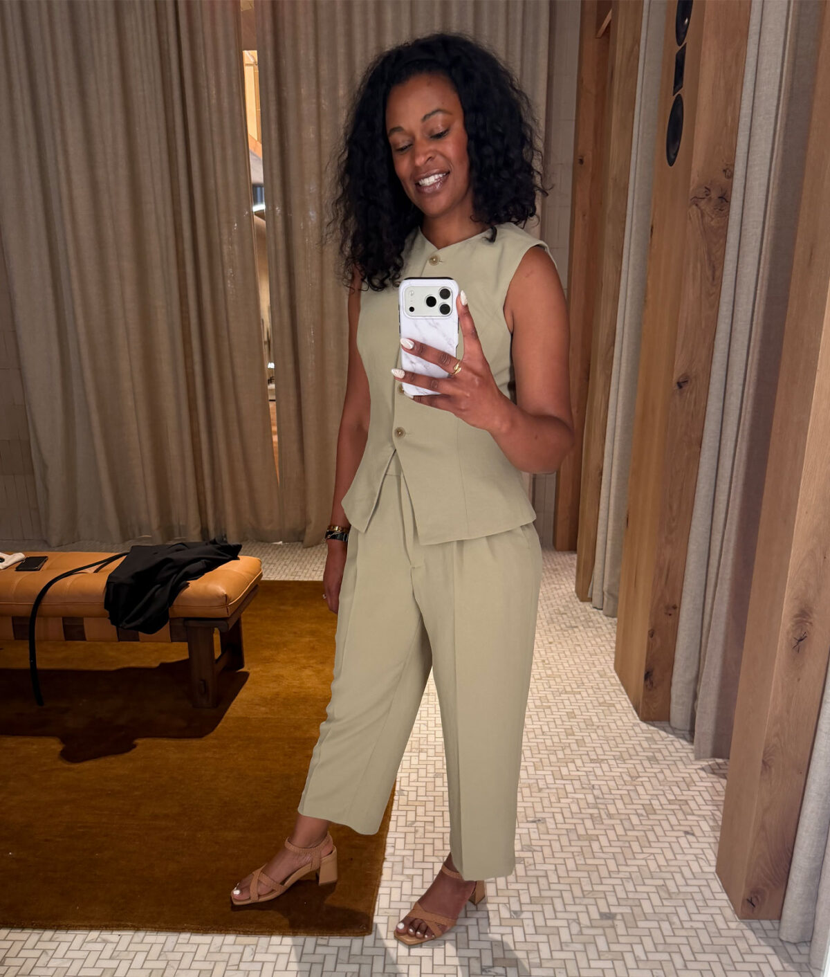 Burgundy Cropped Sweater with Wide-Leg Pants — Aritzia Outfits