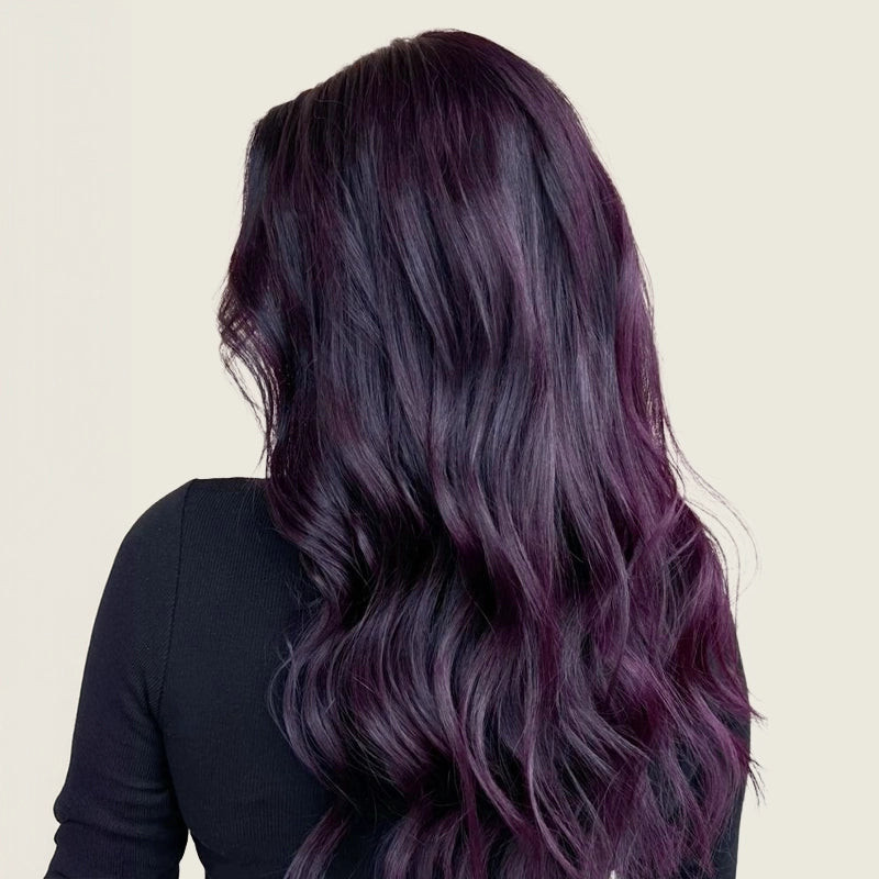 Thick Wavy Mid-Back Dark Violet Thick Wavy Mid-Back Dark Violet — Violet Hair