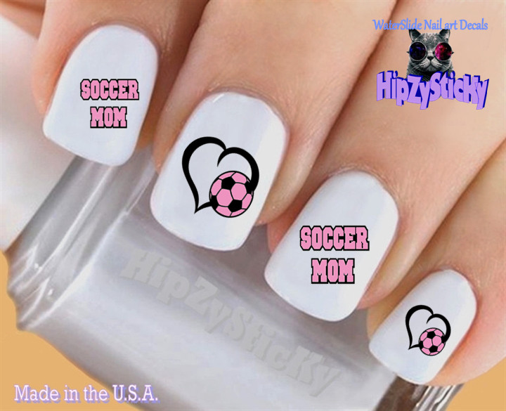Glossy White 'Soccer Mom' Text Nails Glossy White 'Soccer Mom' Text Nails — Soccer Mom Nails