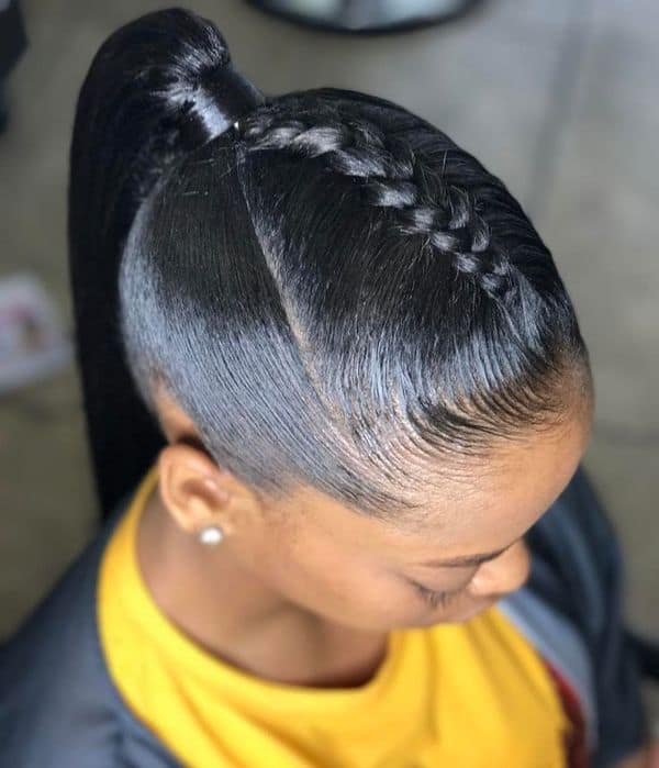 Sleek Ponytail With Single Braid Sleek Ponytail With Single Braid — Braided Ponytail for Black Women