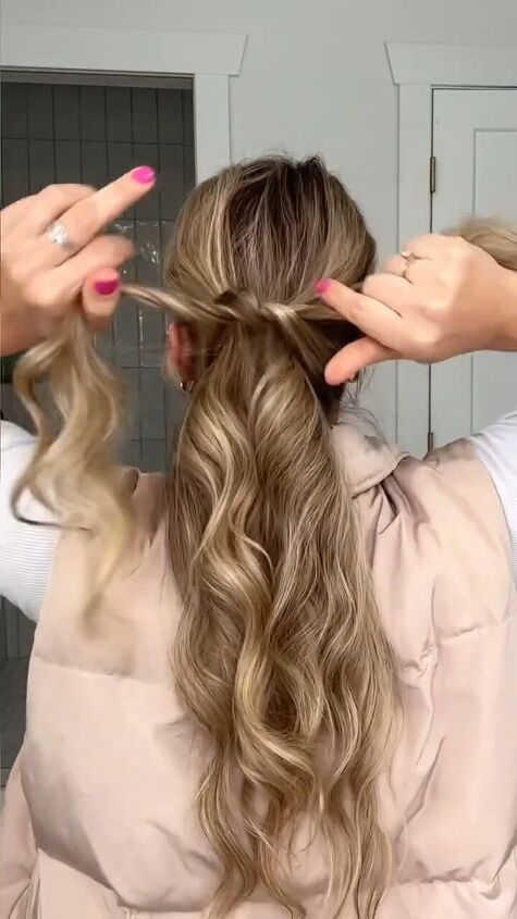 Blonde Low Ponytail With Twisted Sections