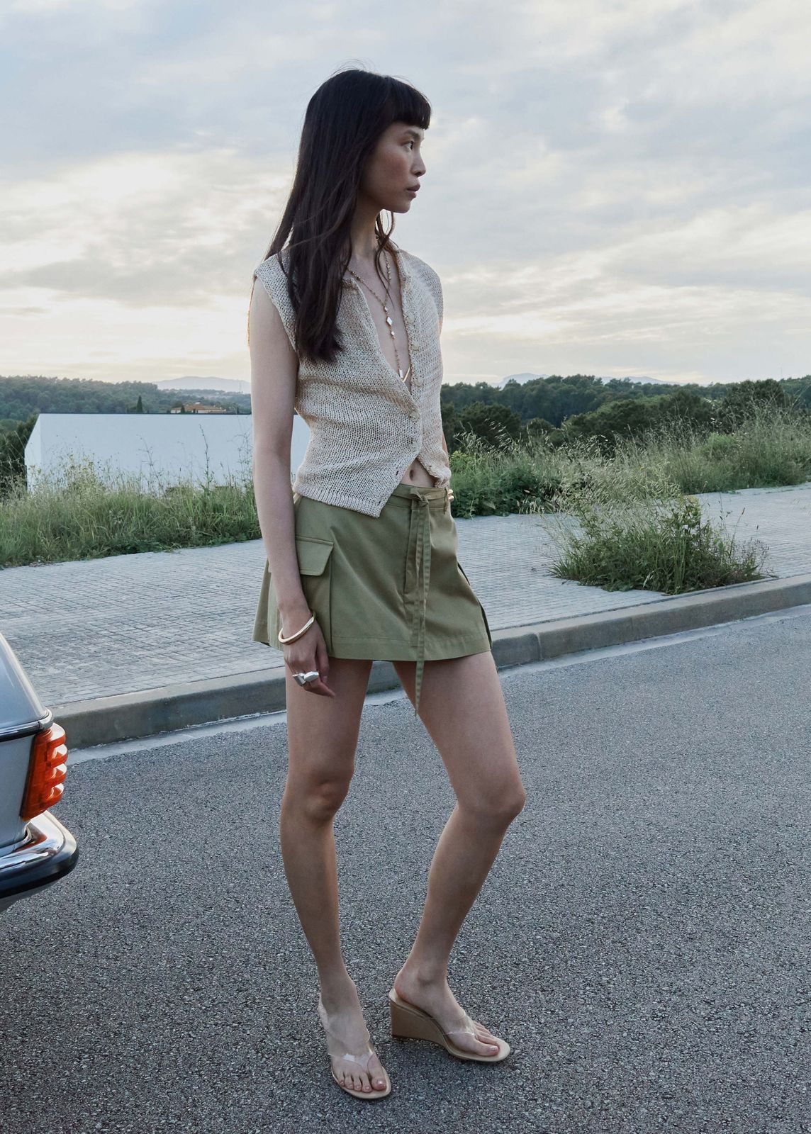 MANGO - Cargo culottes with pockets Khaki - 8