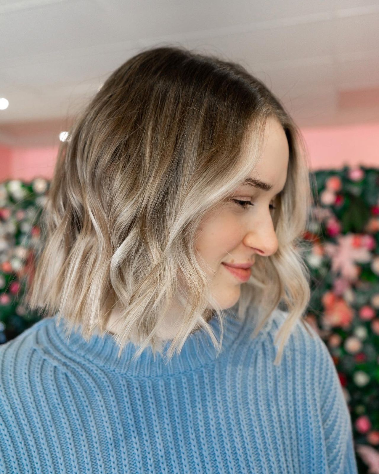 Collarbone Bob With Ash Balayage — Choppy Bob