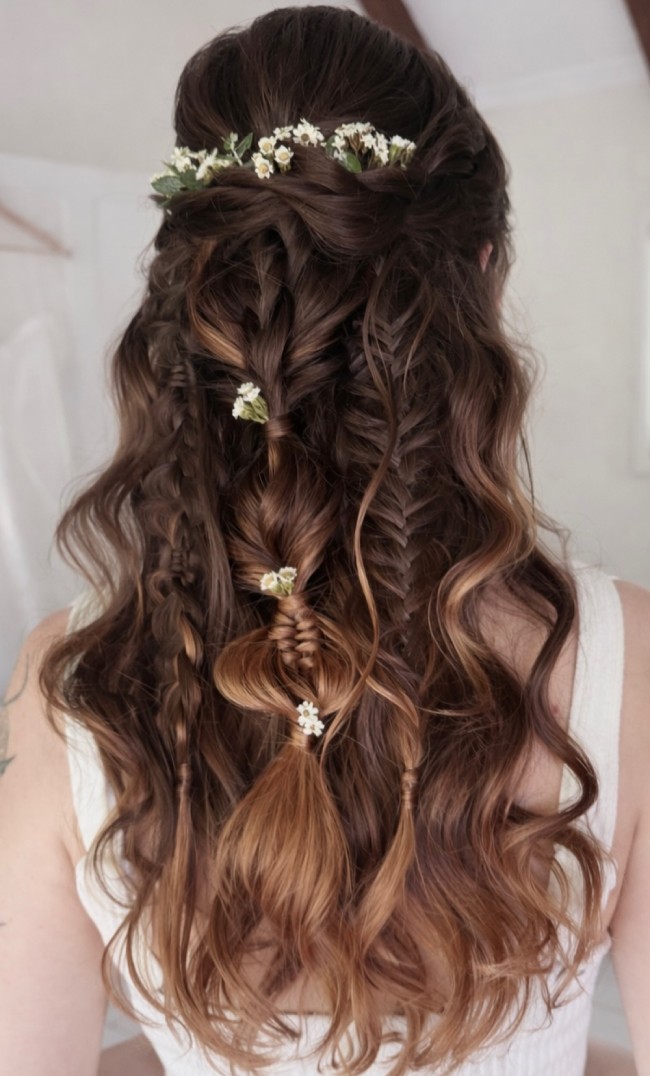 Long Black Braids With Face-Framing Tendrils Long Black Braids With Face-Framing Tendrils — Boho Hairstyles