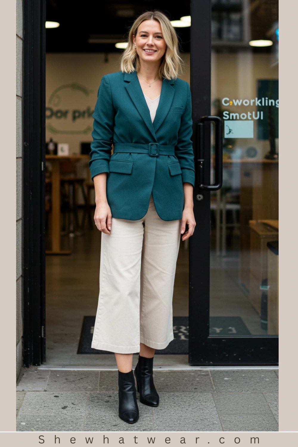 Polished Networking with a Teal Belted Blazer Polished Networking with a Teal Belted Blazer — Networking Event Outfits