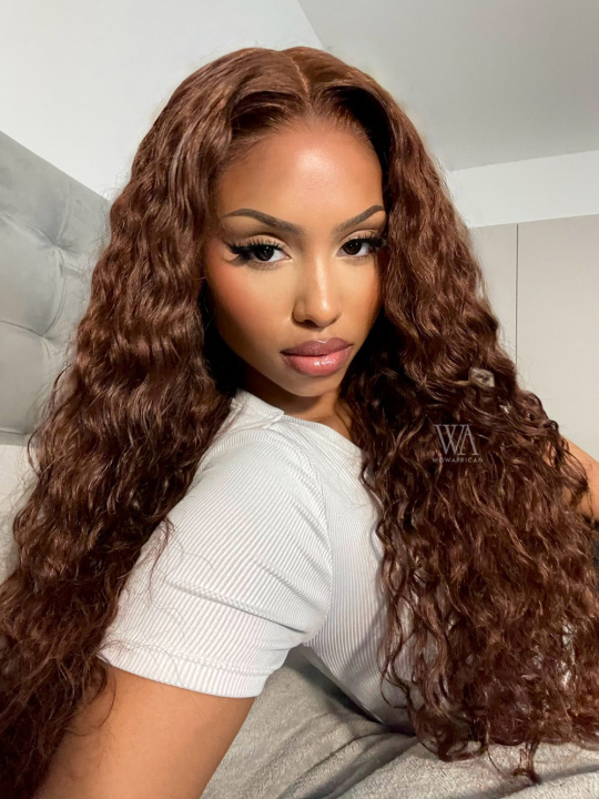 Medium Brown Wand Curls With Auburn Tones Medium Brown Wand Curls With Auburn Tones