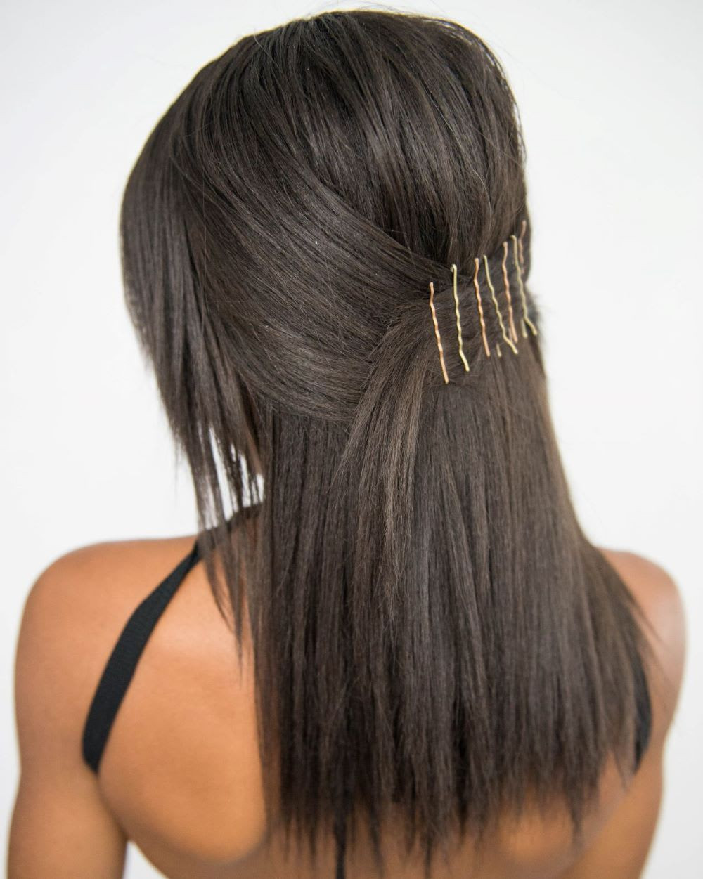 Half-Up with Gold Bobby Pins Half-Up with Gold Bobby Pins — Bobby Pin Hairstyles